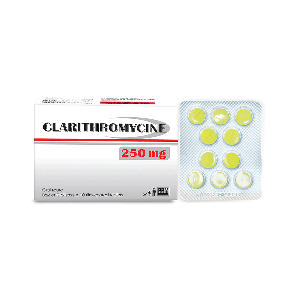 CLARITHROMYCINE 250 mg Film-coated tablet